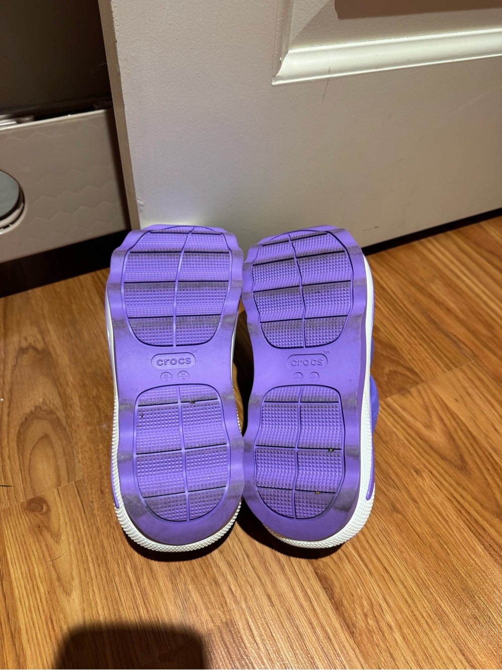 are Crocs Women's Mega Crush Triple Strap Platform Sandals  Galaxy Purple - Picture 3 of 3